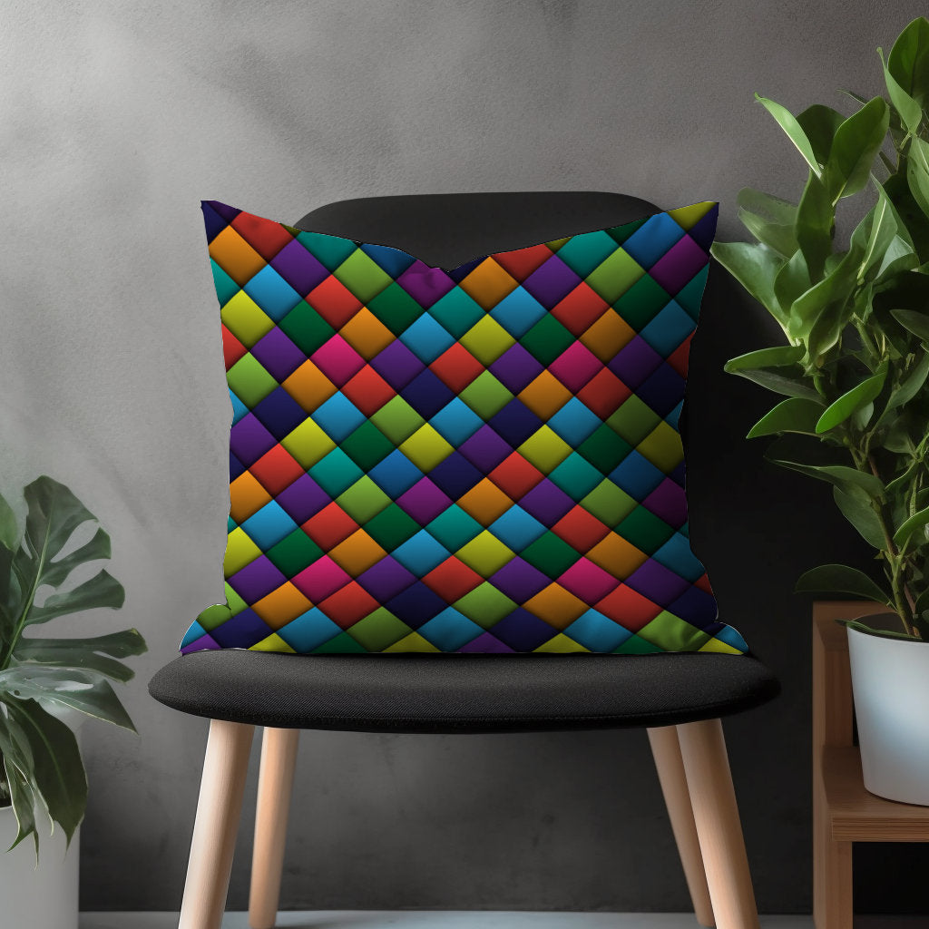 Abstract Retro Pillow Cover, Modern Colorful Cushion Case, Boho Living Room Decoration, Mid Century Modern Bedroom Throw Pillow Case