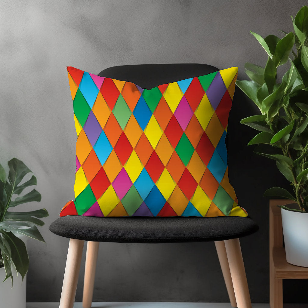 Abstract Retro Pillow Cover, Modern Colorful Cushion Case, Boho Living Room Decoration, Mid Century Modern Bedroom Throw Pillow Case