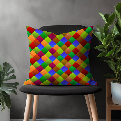 Abstract Retro Pillow Cover, Modern Colorful Cushion Case, Boho Living Room Decoration, Mid Century Modern Bedroom Throw Pillow Case