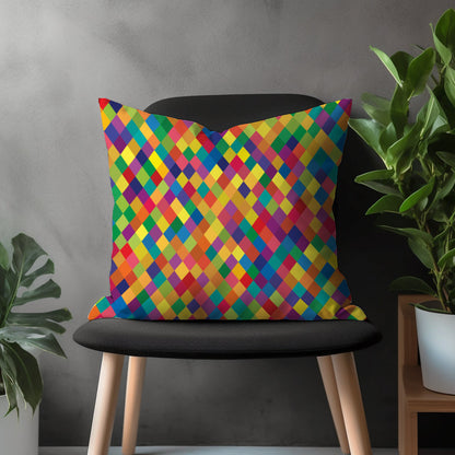 Abstract Retro Pillow Cover, Modern Colorful Cushion Case, Boho Living Room Decoration, Mid Century Modern Bedroom Throw Pillow Case