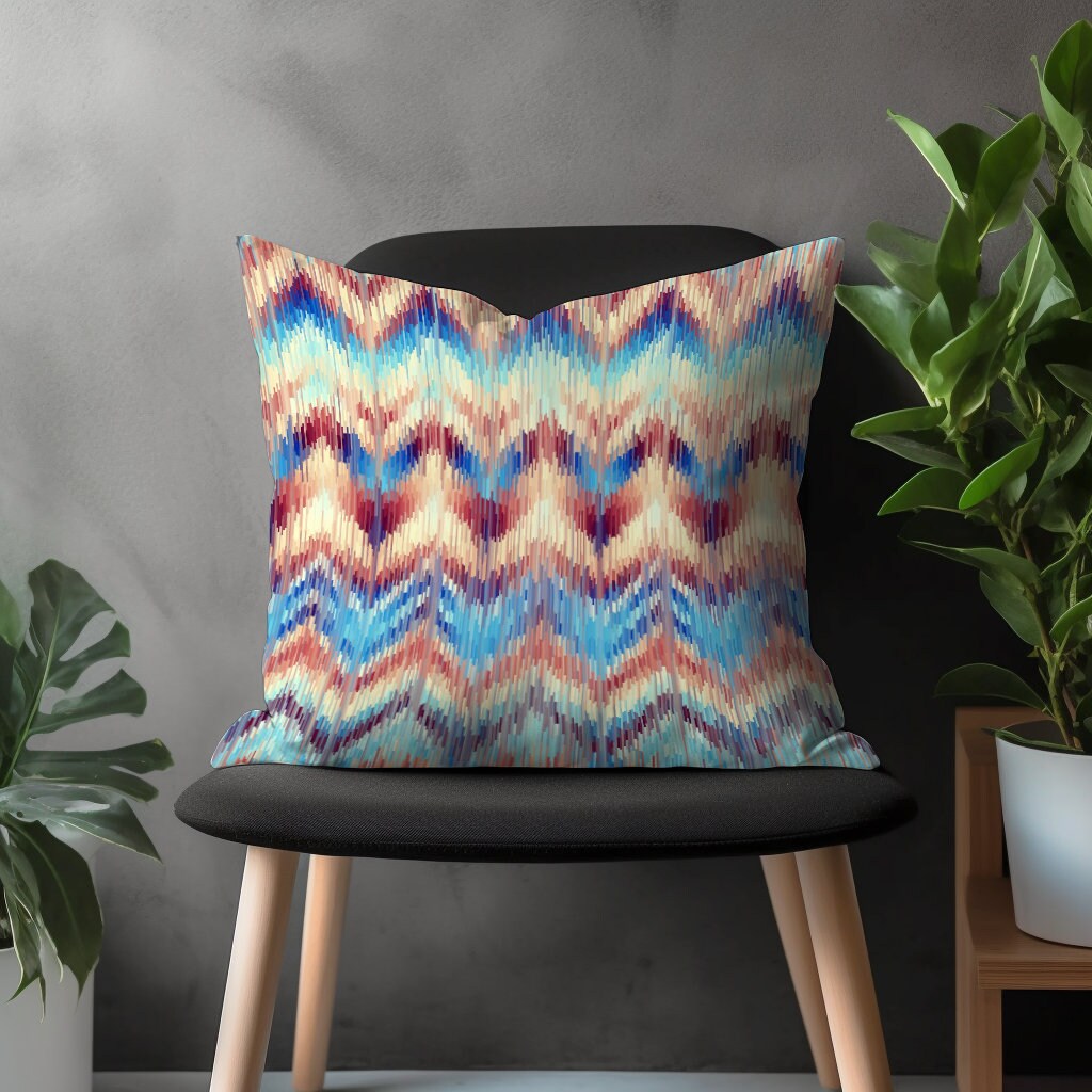 Tribal Aztec Pillow Cover, Southwestern Cushion Case, Ikat Living Room Decoration, Ethnic Bedroom Throw Pillow Case, Farmhouse Decor