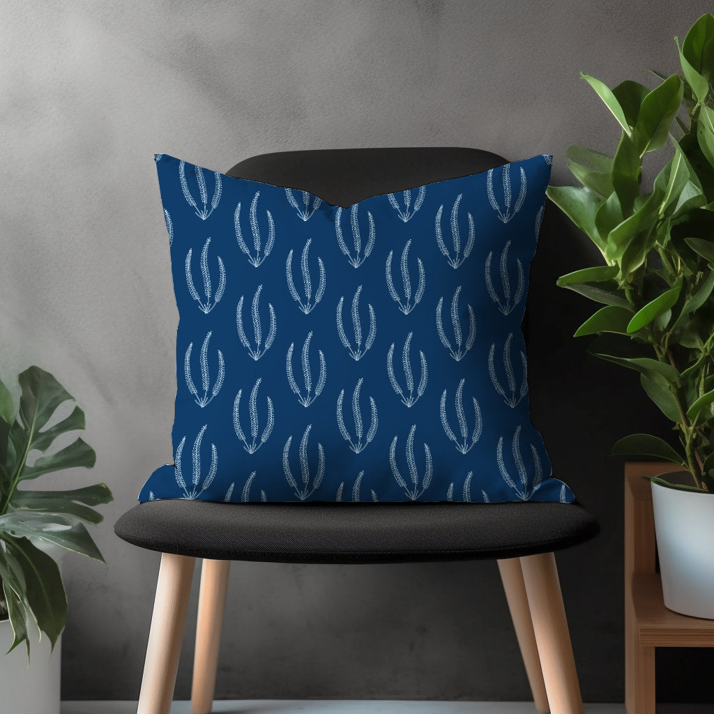 Modern Geometric Pillow Cover, Navy Blue Boho Cushion Case, Living Room Decoration, Blue Bedroom 18x18 Throw Pillow Case, Any Size Cover