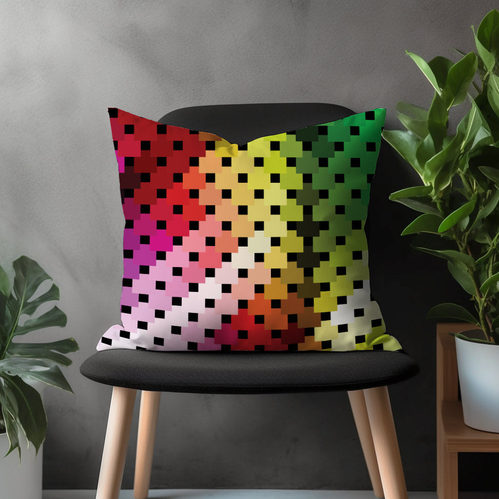 Colorful Abstract Pillow Cover, Mulitcolor Modern Cushion Case, Rainbow Living Room Decoration, Boho Bedroom Throw Pillow Top