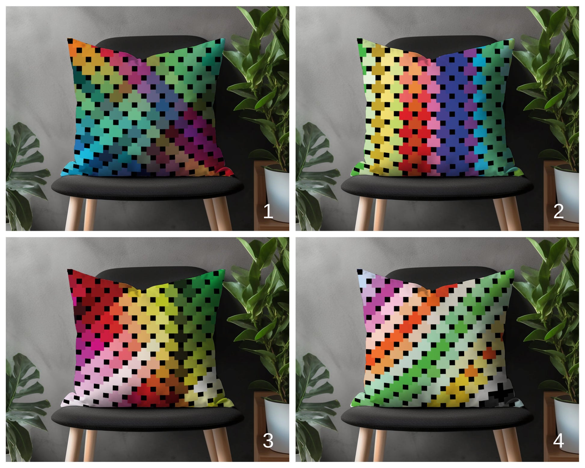 Colorful Abstract Pillow Cover, Mulitcolor Modern Cushion Case, Rainbow Living Room Decoration, Boho Bedroom Throw Pillow Top