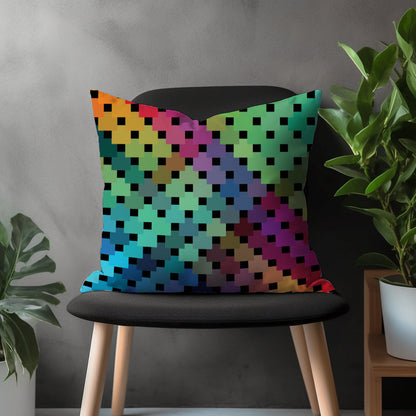 Colorful Abstract Pillow Cover, Mulitcolor Modern Cushion Case, Rainbow Living Room Decoration, Boho Bedroom Throw Pillow Top