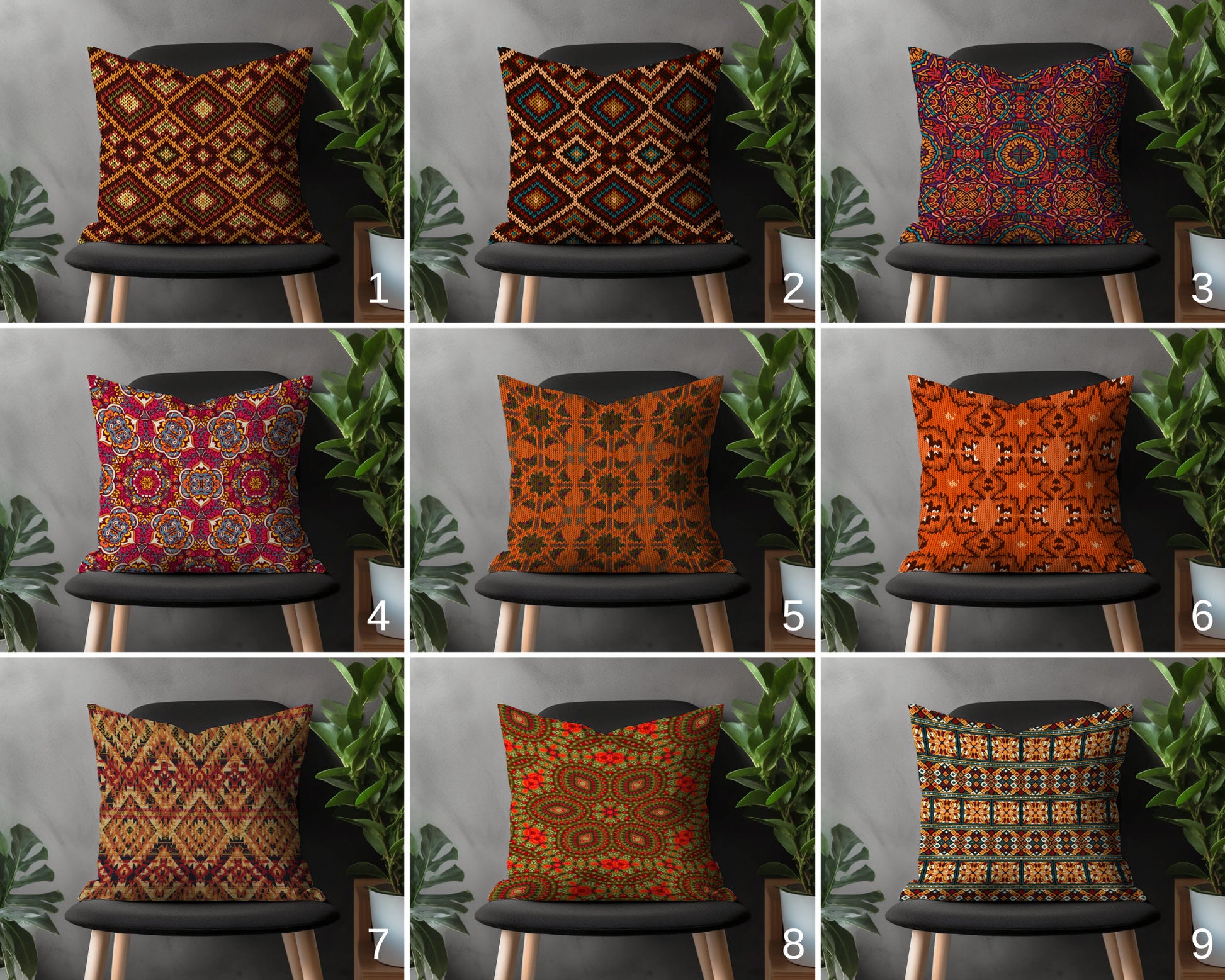 Turkish Kilim Pillow Cover, Aztec Rug Pattern Cushion Case, Southwestern Ethnic Farmhouse Bedroom Decor, Traditional Living Room Decoration