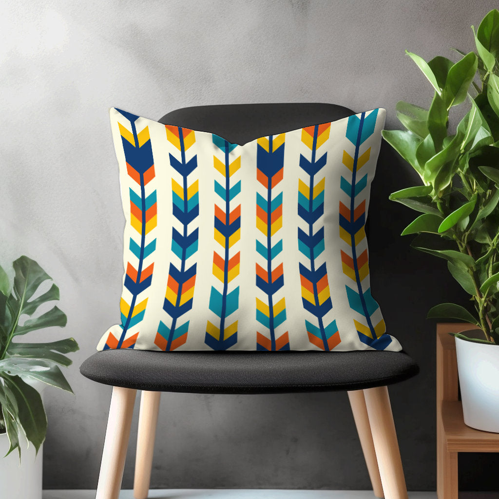 Ikat Geometric Pillow Cover, Diamond Cushion Case, Colorful Living Room Decoration, Boho Bedroom Throw Pillow Case, Arrow Pattern Home Decor