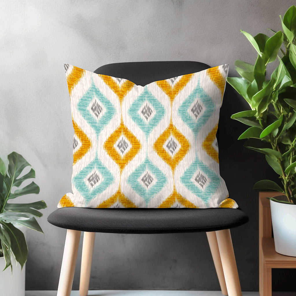 Ikat Geometric Pillow Cover, Diamond Cushion Case, Colorful Living Room Decoration, Boho Bedroom Throw Pillow Case, Arrow Pattern Home Decor