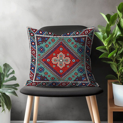 Aztec Kilim Pillow Cover, Turkish Rug Pattern Cushion Case, Southwestern Farmhouse Bedroom Throw Pillow Case, Ethnic Home Decor