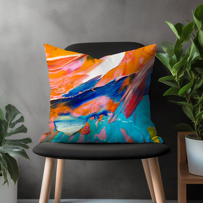 Brush Stroke Pillow Cover, Boho Colorful Cushion Case, Abstract Living Room Decoration, Modern Bedroom Throw Pillow Case, 18x18 20x20 22x22