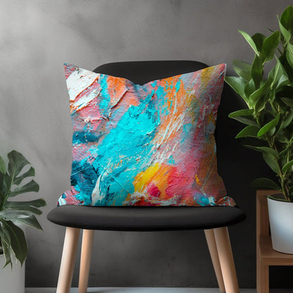 Brush Stroke Pillow Cover, Boho Colorful Cushion Case, Abstract Living Room Decoration, Modern Bedroom Throw Pillow Case, 18x18 20x20 22x22