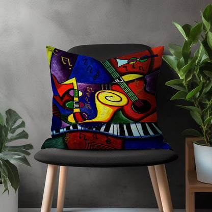 Abstract Colorful Pillow Cover, Boho Decorative Pillow Sham, Vivid Living Room Decor, Vibrant Bedroom Throw Pillow Case, Modern Home Textile