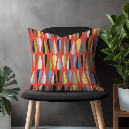 Mid Century Modern Pillow Cover, Colorful Abstract Cushion Case, Retro Bedroom Throw Pillow Case, Boho Living Room Decoration