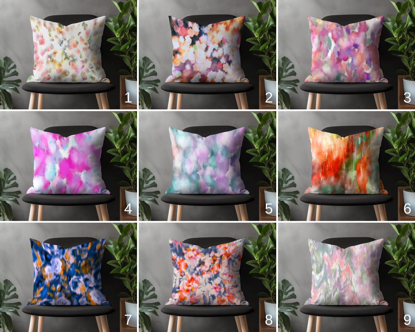 Brush Stroke Pillow Cover, Colourful Euro Sham Bedroom Throw Pillow Case, Abstract Living Room Decoration, Paint Effect Boho Home Decor