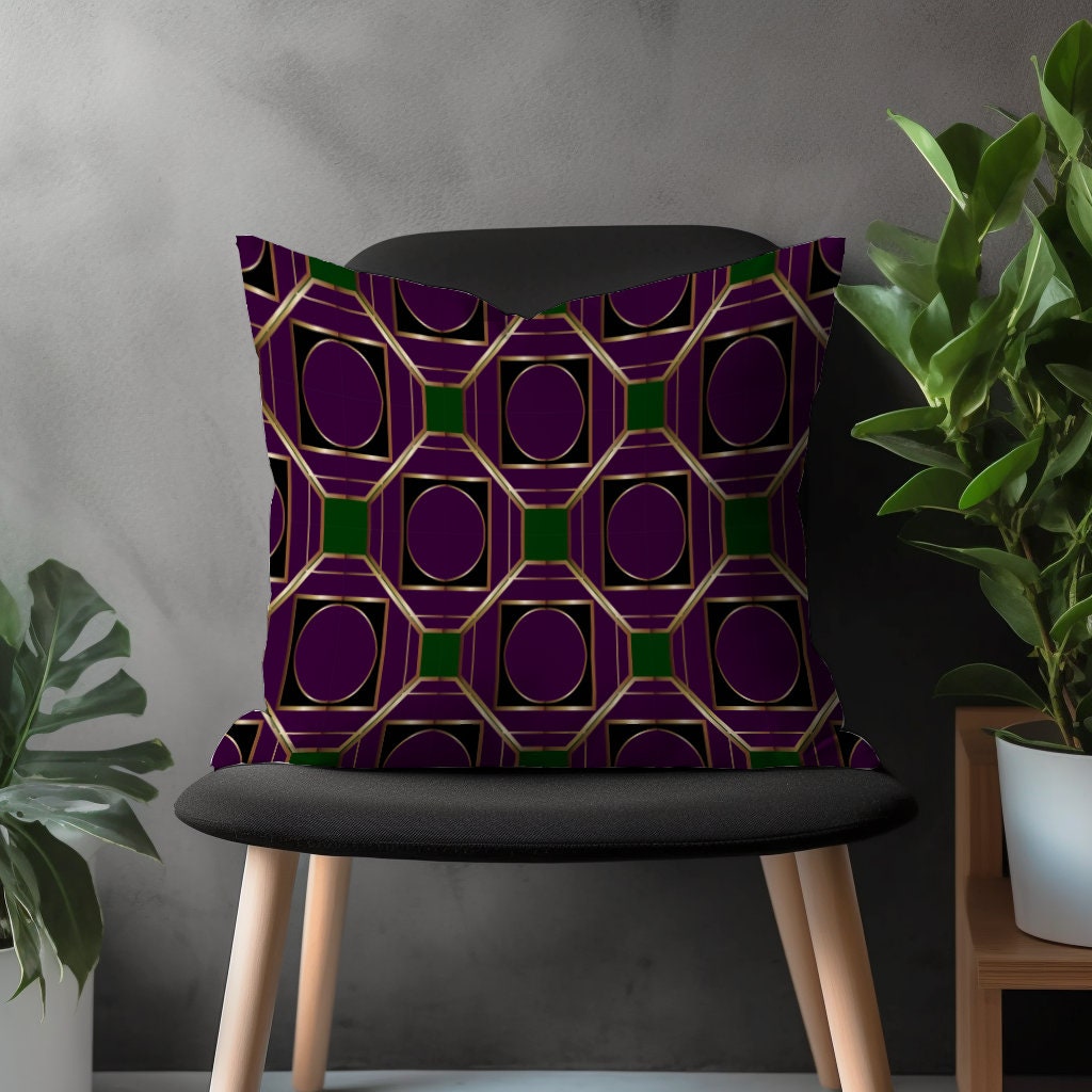 Maroon Abstract Pillow Cover, Geometric Bordeaux Pillow Euro Sham, Mid Century Modern Deep Red Home Decor, Custom Throw Pillow Case