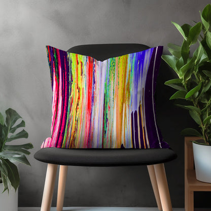 Abstract Colorful Pillow Cover, Mid Century Modern Cushion Case, Vivid Living Room Decor, Bright Bedroom Throw Pillow Case, Boho Home Decor