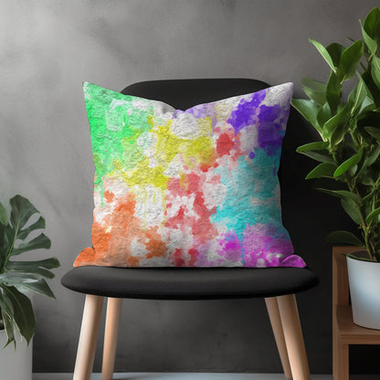 Paint Effect Pillow Cover, Brushed Stroke Cushion Case, Abstract Living Room Decoration, Colourful Boho Bedroom Throw Pillow Case