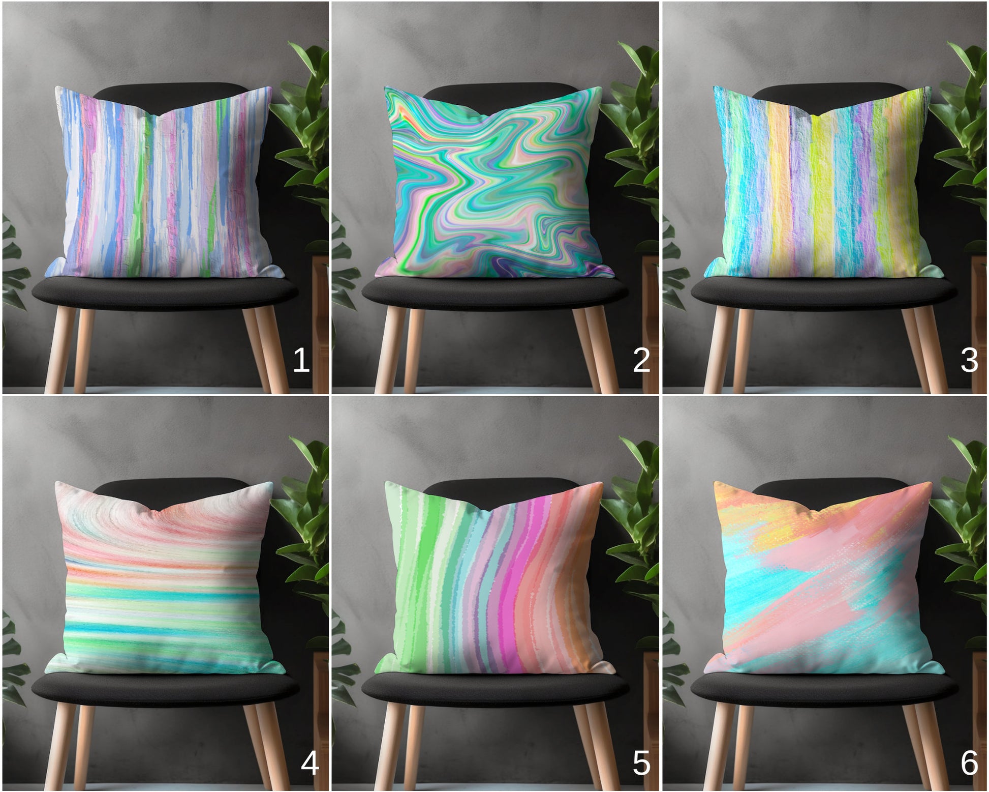 Colorful Stripe Pillow Cover, Rainbow Pattern Cushion Case, Boho Living Room Decoration, Eclectic Bedroom Throw Pillow Case