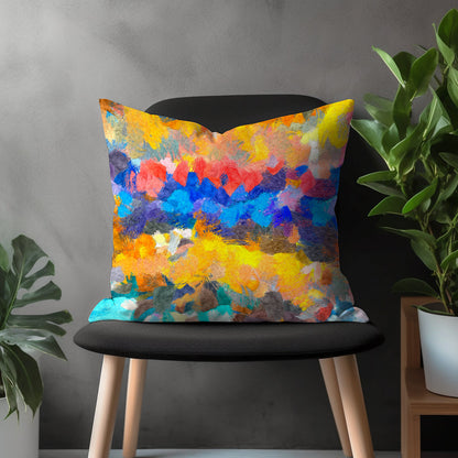 Abstract Vivid Pillow Cover, Boho Living Room Cushion Case, Colorful Bedroom Throw Pillow Case, Brushed Effect Decorative Home Decor