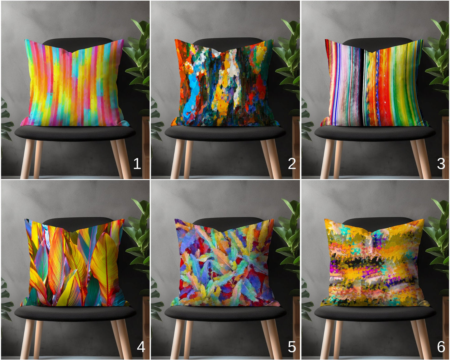 Abstract Vivid Pillow Cover, Vibrant Custom Decorative Throw Pillow Case, Colorful Modern Bedroom Pillow Sham, Living Room Decoration