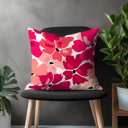 Red Modern Pillow Cover, Cherry Abstract Floral Cushion Case, Retro Living Room Decoration, Burgundy Bedroom Throw Pillow Case