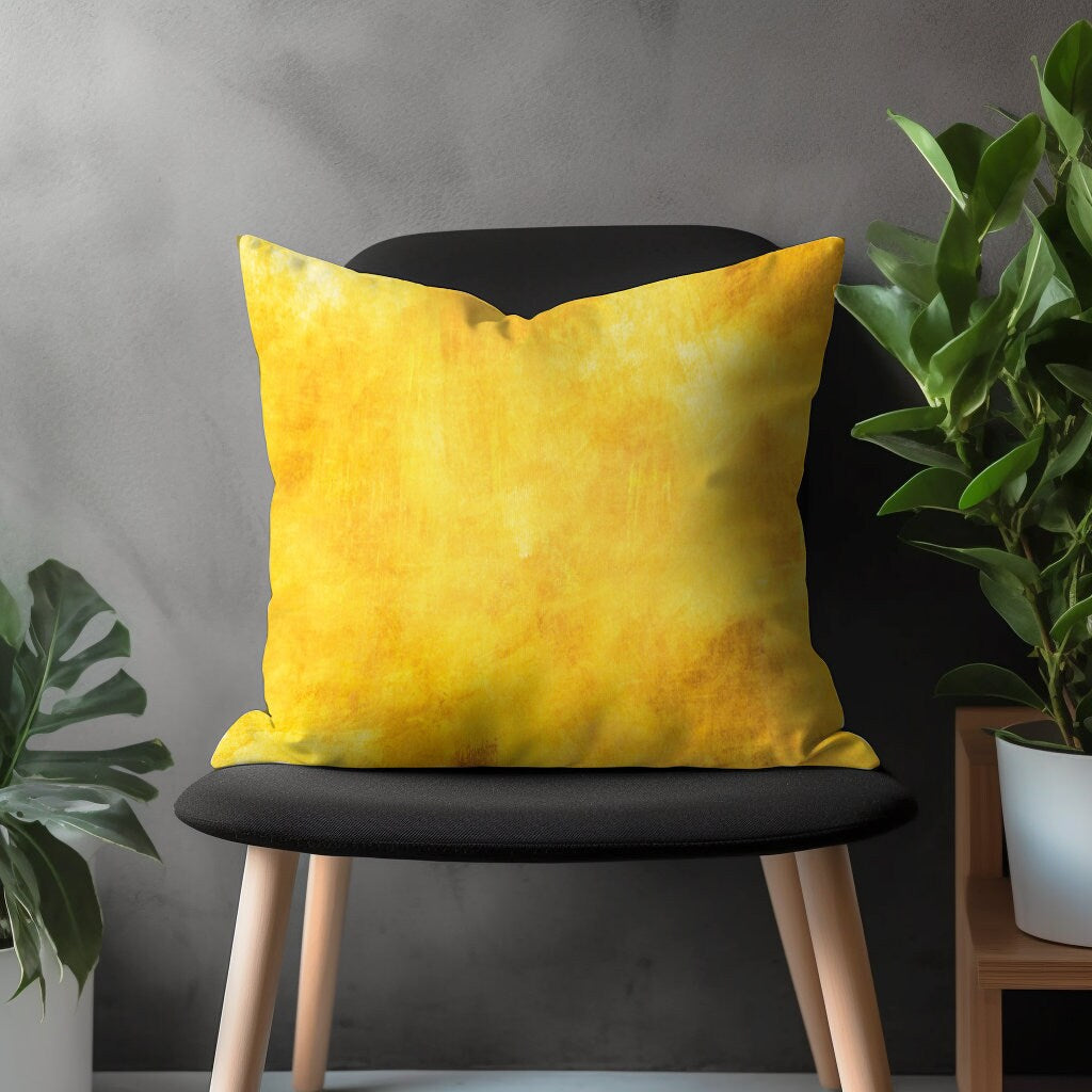 Mustard Abstract Pillow Cover, Yellow Modern Cushion Case, Geometric Living Room Decoration, Floral Bedroom Throw Pillow Top