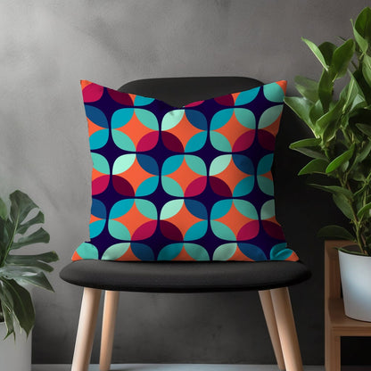 Retro Throw Pillow Cover, Colorful Geometric Living Room Decor, Boho Pillow Sham, Abstract Bedroom Home Decoration, Custom Euro Sham Pillow