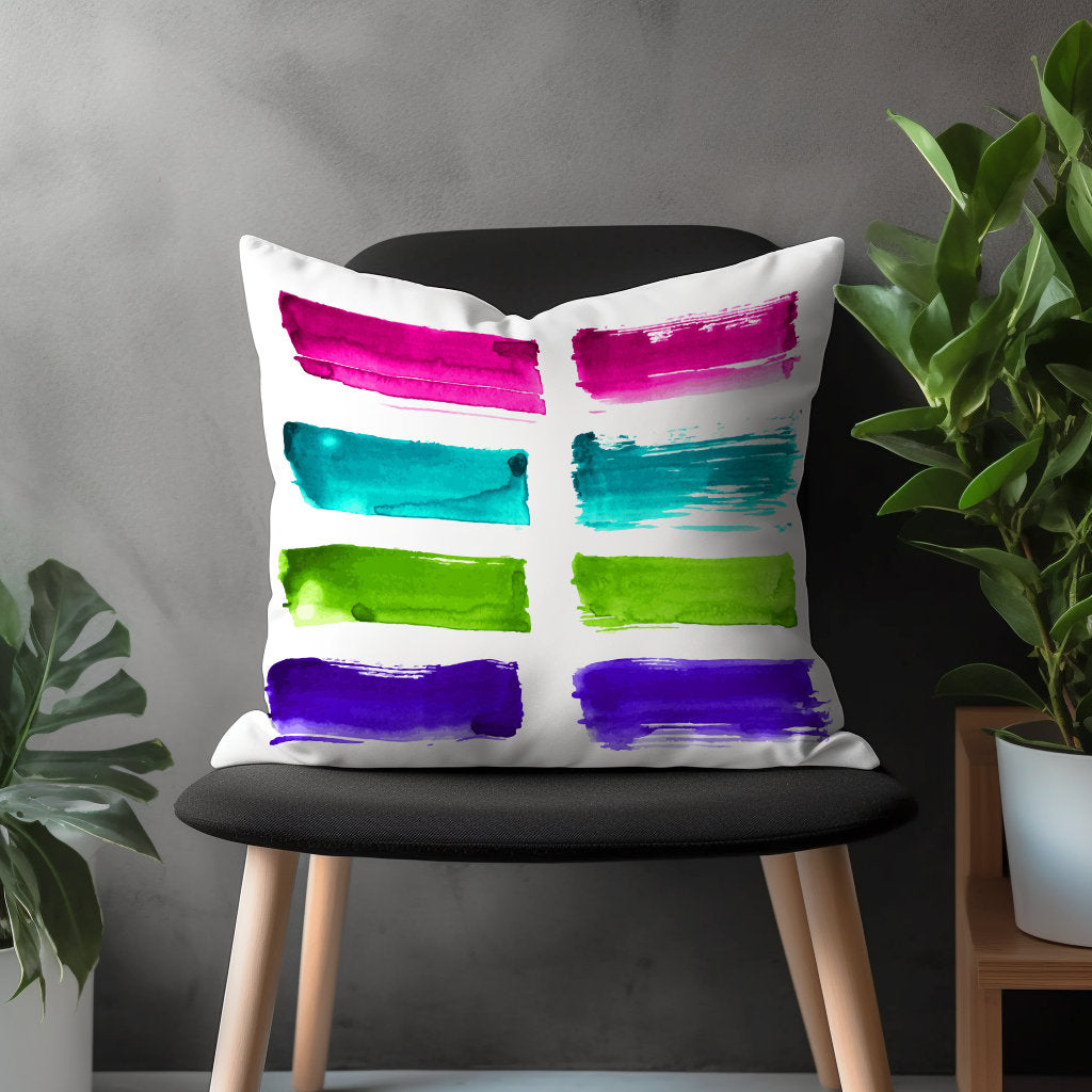 Abstract Colorful Pillow Cover, Vibrant Stripe Cushion Case, Rainbow Bedroom Throw Pillow Cover, Vivid Living Room Decoration