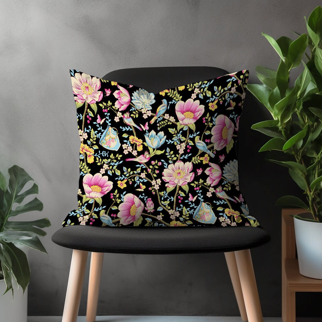 Blossom Throw Pillow Cover, Spring Floral Living Room Decoration, Flower Bedroom Decor, Decorative Pillow Sham, Custom Euro Sham