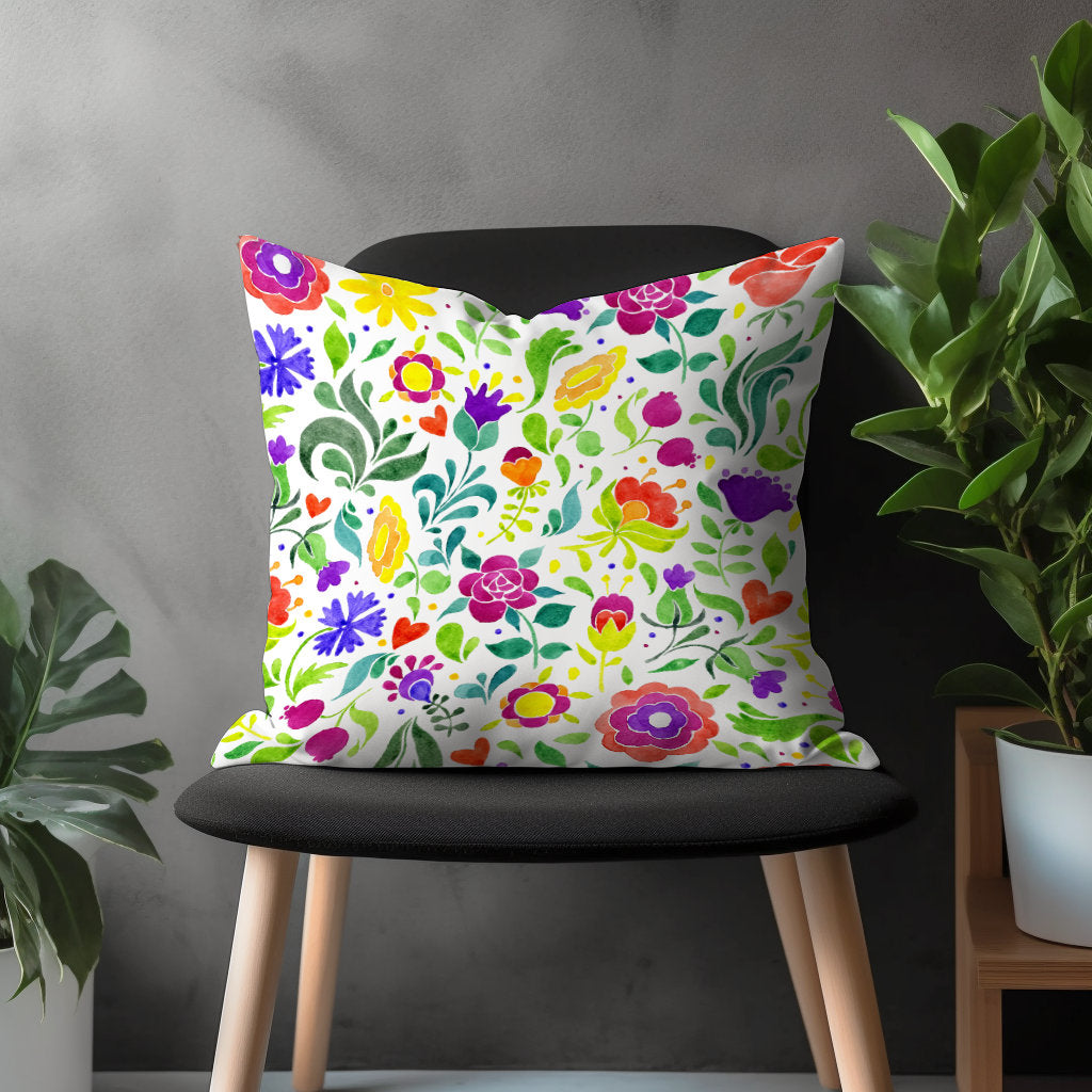 Spring Flower Pillow Cover, Colorful Summer Cushion Case, Bloom Living Room Decoration, Blossom Bedroom Throw Pillow Cover, Plant Home Decor