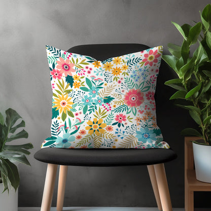 Spring Flower Pillow Cover, Colorful Summer Cushion Case, Bloom Living Room Decoration, Blossom Bedroom Throw Pillow Cover, Plant Home Decor