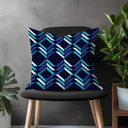 Blue Modern Pillow Cover, Navy Blue Pillow Sham, Abstract Living Room Decor, Boho Bedroom Throw Pillow Case, 18x18 20x20 22x22