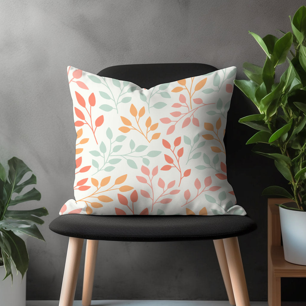 Spring Floral Pillow Cover, Boho Flowers Cushion Case, Bloomy Living Room Decoration, Bedroom Throw Pillow Case, Any Size Cushion Cover