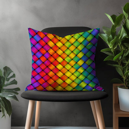 Abstract Retro Pillow Cover, Modern Colorful Cushion Case, Boho Living Room Decoration, Mid Century Modern Bedroom Throw Pillow Case