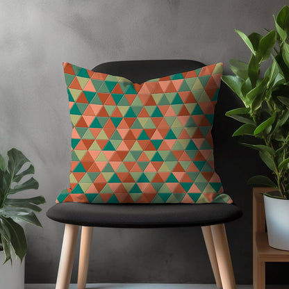 Retro Pillow Cover, Triangle Cushion Case, Minimalist Bedroom Decoration, Boho Home Decor, Colorful Living Room Concept, 18x18 20x20 Pillow