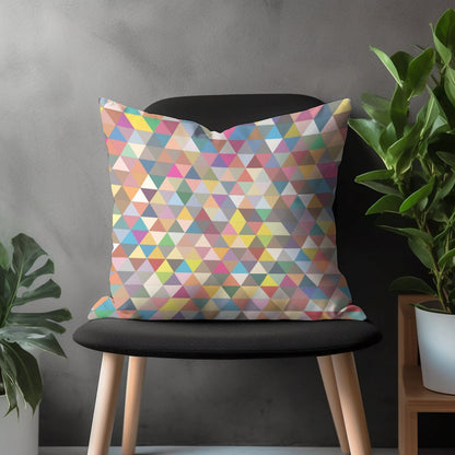 Retro Pillow Cover, Triangle Cushion Case, Minimalist Bedroom Decoration, Boho Home Decor, Colorful Living Room Concept, 18x18 20x20 Pillow