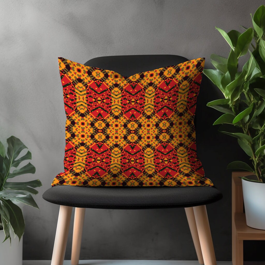 Southwestern Aztec Pillow Cover, Turkish Kilim Cushion Case, Ethnic Living Room Decoration, Rug Pattern Bedroom Decor, Brick Throw Pillow