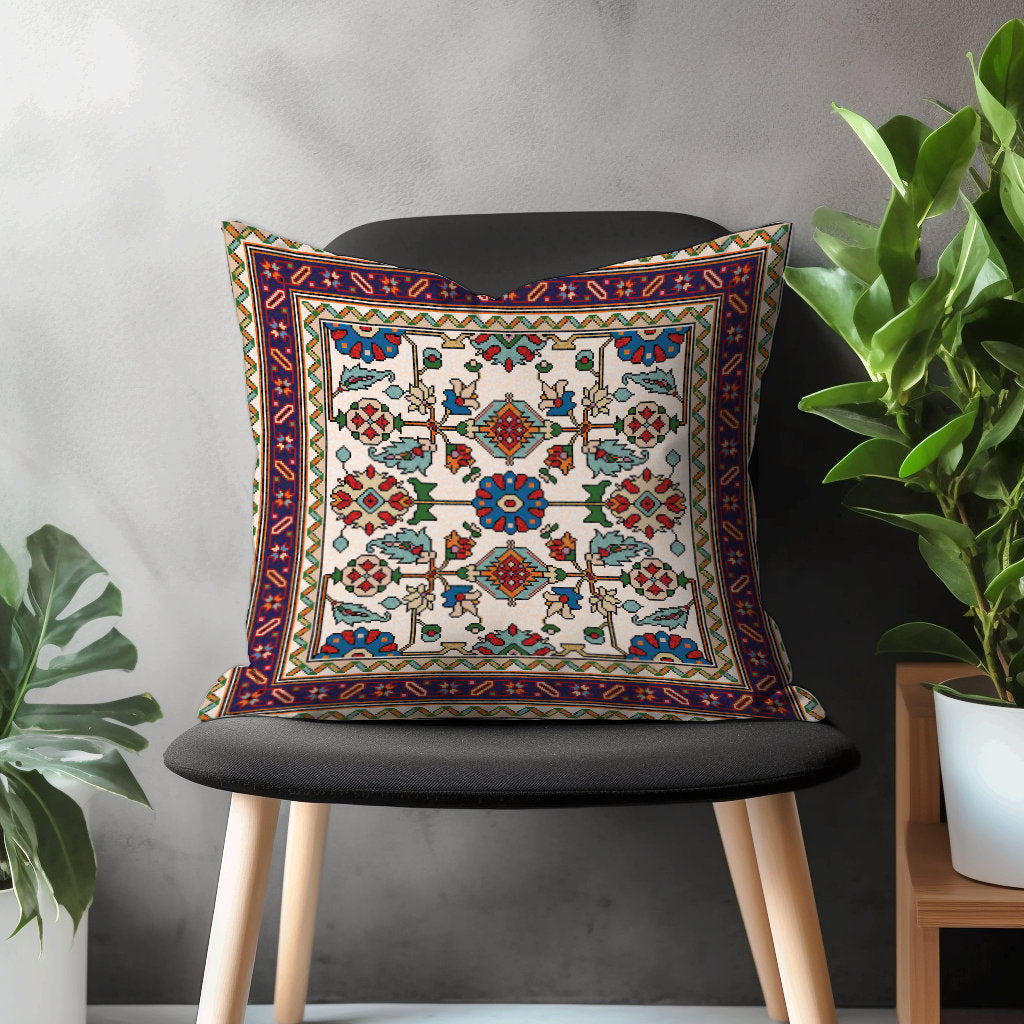 Aztec Kilim Pillow Cover, Turkish Rug Pattern Cushion Case, Southwestern Farmhouse Bedroom Throw Pillow Case, Ethnic Home Decor