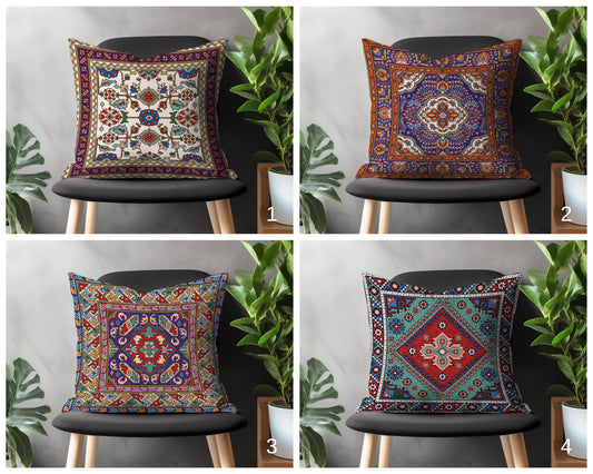 Aztec Kilim Pillow Cover, Turkish Rug Pattern Cushion Case, Southwestern Farmhouse Bedroom Throw Pillow Case, Ethnic Home Decor