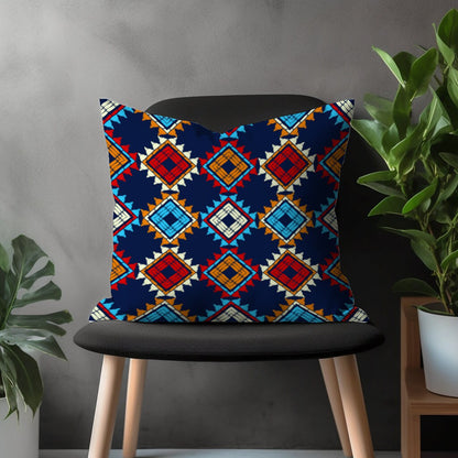 Aztec Kilim Pillow Cover, Ethnic Southwestern Bedroom Throw Pillow Sham, Traditional Farmhouse Decoration, Cottage Living Room Decor