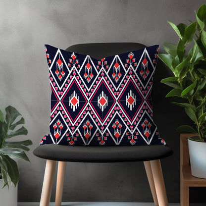 Aztec Kilim Pillow Cover, Ethnic Southwestern Bedroom Throw Pillow Sham, Traditional Farmhouse Decoration, Cottage Living Room Decor