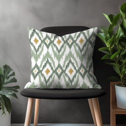 Green Chevron Pillow Cover, Modern Geometric Pattern Pillow Sham, Zigzag Decorative Pillow Case, Bohemian Bedroom Throw Pillow, 18x18 20x20