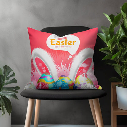 Easter Eggs Pillow cover, Colorful Spring Bunny Pillow Shams, Painted Eggs Home Decoration, Any Size Square Pillow Case, 12 to 28 inches