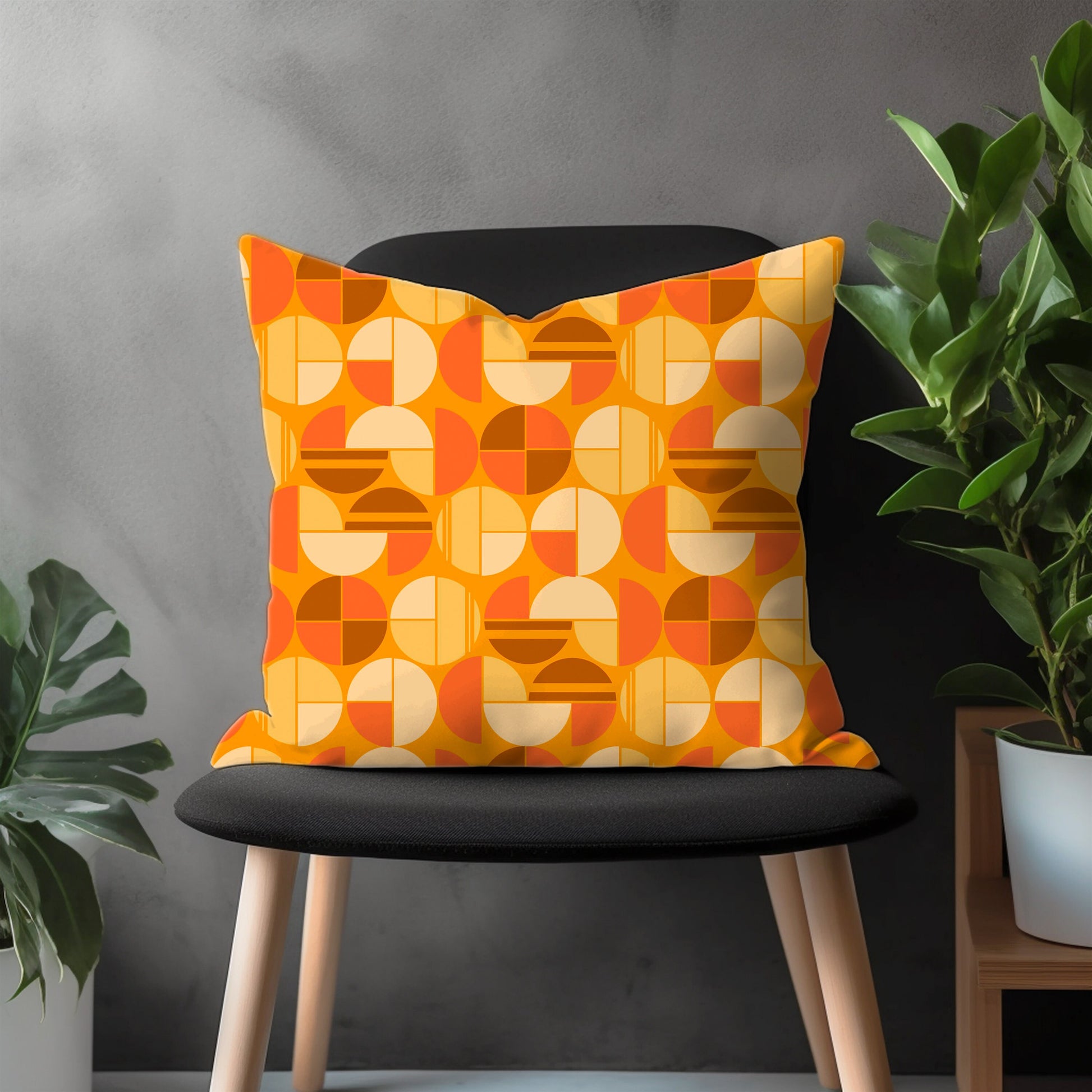 Abstract Terracotta Pillow Cover, Orange Geometric Euro Sham Cover, Modern Bedroom Throw Pillow Case, Decorative Living Room