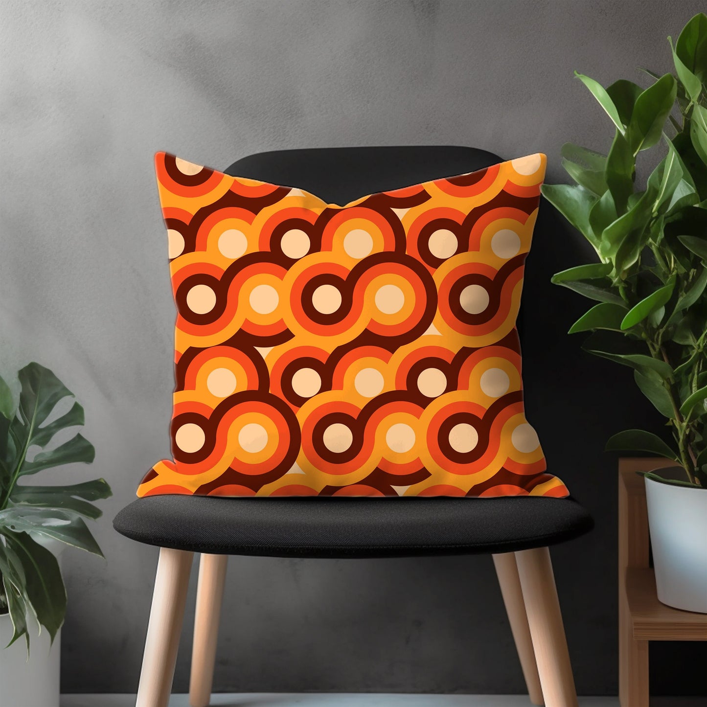 Abstract Terracotta Pillow Cover, Orange Geometric Euro Sham Cover, Modern Bedroom Throw Pillow Case, Decorative Living Room