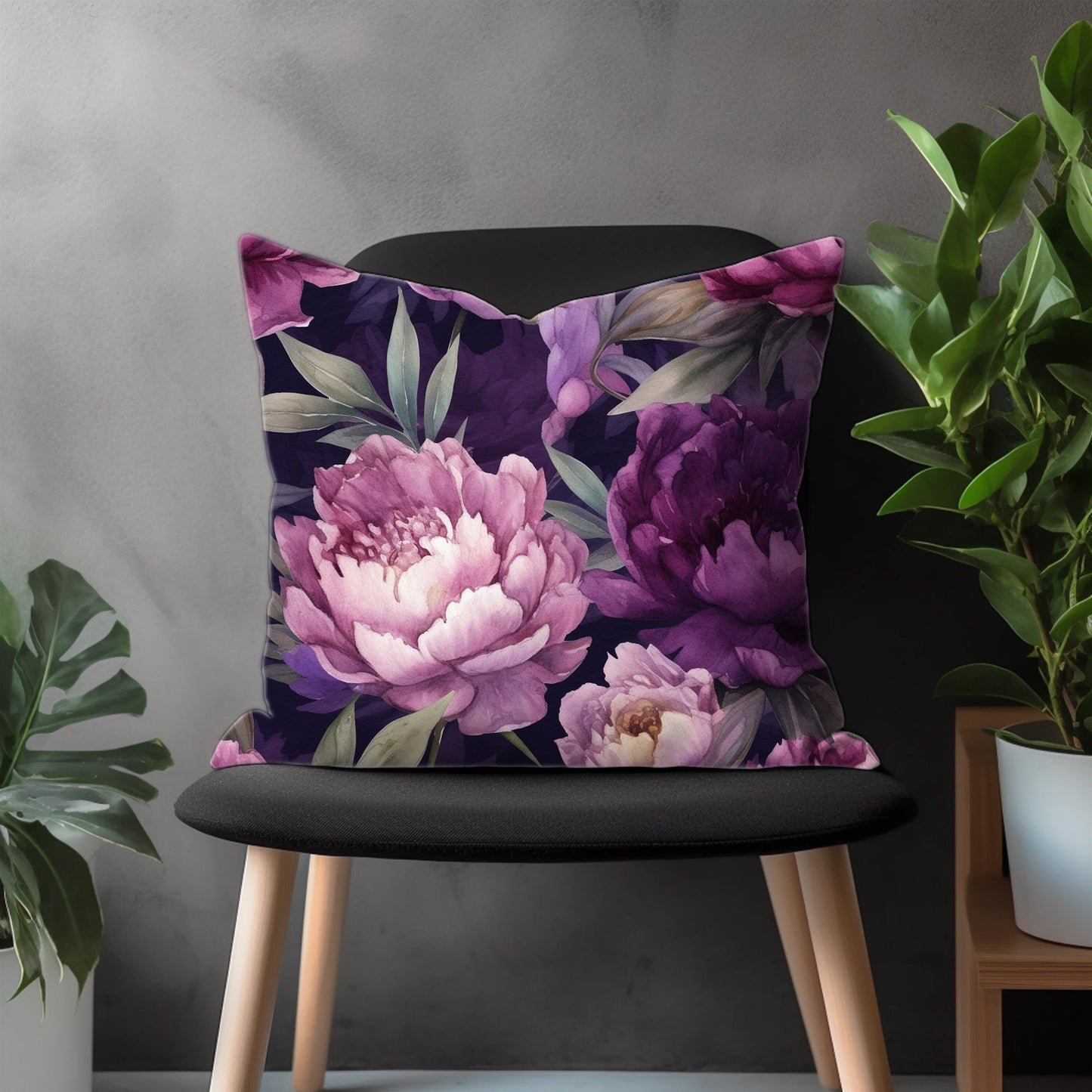 Blossom Flower Pillow Cover, Bloom Euro Sham Case, Floral Living Room Throw Pillow Case, Botanical Bedroom Decoration