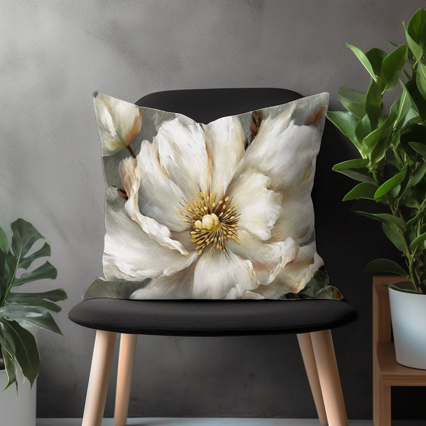 Flower Pillow Cover, Bloom Pillow Case, Floral Throw Euro Pillow Sham, Blossom Living Room Decoration, Any Size Pillow Cover