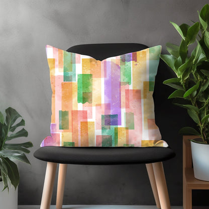 Brush Stroke Pillow Cover, Paint Effect Euro Sham Cover, Abstract Colorful Bedroom Decoration, Modern Living Room Couch Pillow Case