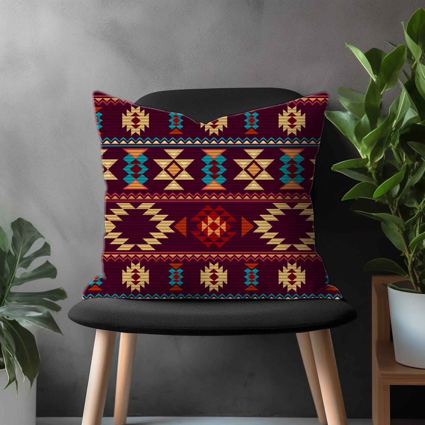 Turkish Kilim Pillow Cover, Aztec Rug Pattern Euro Sham Case, Southwestern Farmhouse Decoration, Authentic Traditional Living Room Decor