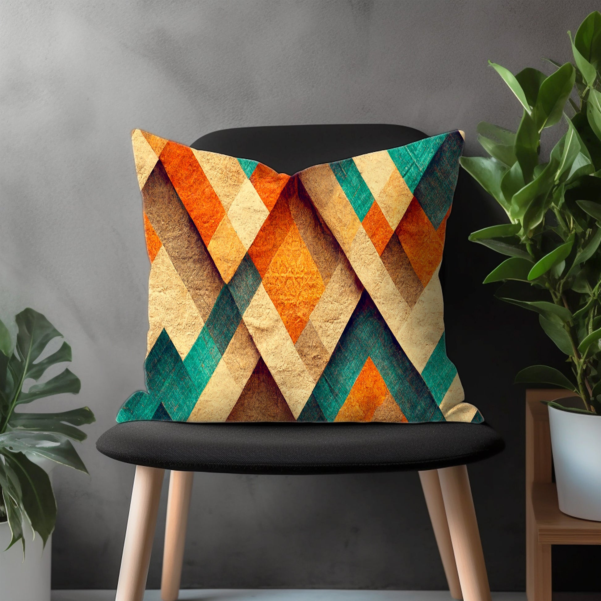 Abstract Colorful Pillow Cover, Retro Euro Shams Cover, Geometric Bedroom Throw Pillow Case, Modern Living Room Decoration